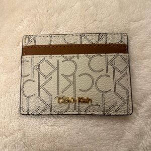 Calvin Klein Cream and Tan Card Holder